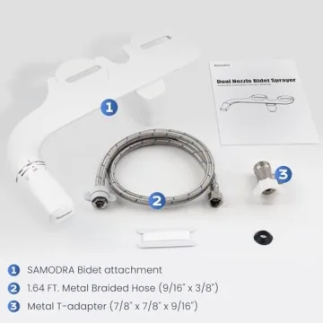 SAMODRA Ultra-Slim Bidet Dual Nozzle Adjustable Pressure