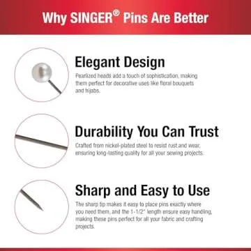 Singer Pearlized Ball Head Straight Pins - 120 Count