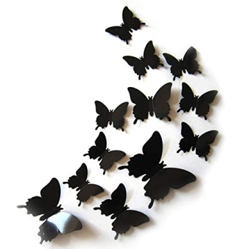 Somotersea 24PCS 3D Butterfly Wall Decal Removable Stickers Decor for Kids Room Decoration Home and ...