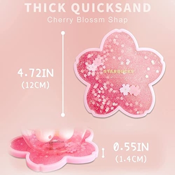 Cute Sakura Coasters with Glittery Quicksand Design