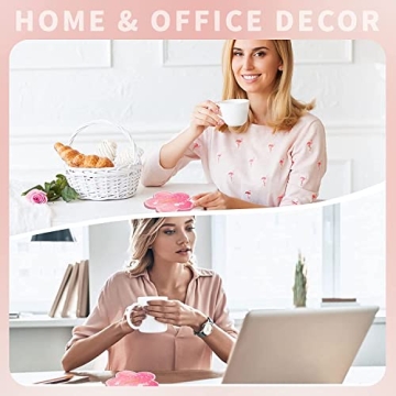 Cute Sakura Coasters with Glittery Quicksand Design