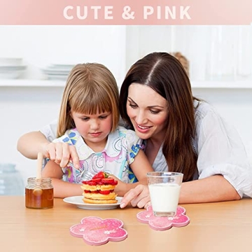 Cute Sakura Coasters with Glittery Quicksand Design