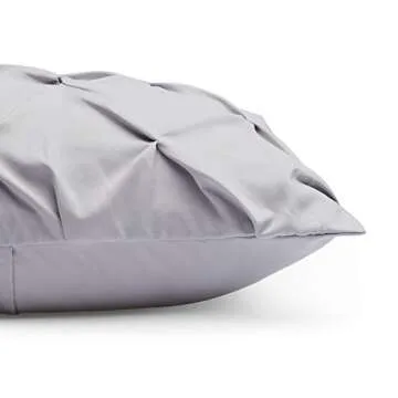 Amazon Basics Light-Weight Microfiber Pinch Pleat Duvet Cover Set - 3 pieces, Full/Queen, Light Grey