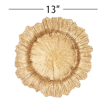 Simply Elegant Coral Reef Glass Charger Plates Set of 8