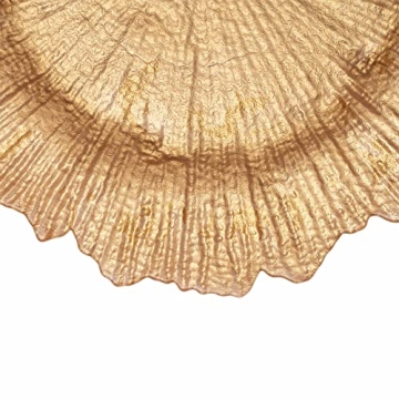 Simply Elegant Coral Reef Glass Charger Plates Set of 8