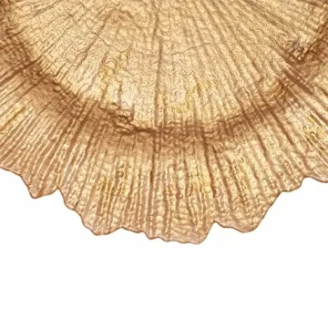 Simply Elegant Coral Reef Glass Charger Plates Set of 8