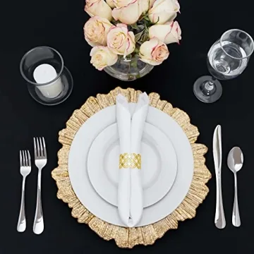 Simply Elegant Coral Reef Glass Charger Plates Set of 8