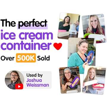 Set of 2, Ice Cream Containers for Homemade Ice Cream - 1.5 Quart Each, Reusable Freezer Storage Containers - Purple