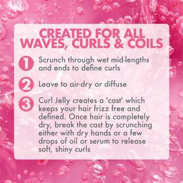 Umberto Giannini Curl Jelly Scrunching Jelly 7 fl Oz - Frizz Solution Defining Hair Gel for 2a-4c Curly, Wavy, Coily Hair - Vegan & Cruelty-Free