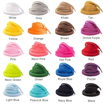 Stepace Flat Shoe Laces | 2 Pack | 30" to 72" Lengths | 26 Colors
