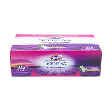 Clorox Scentiva Dryer Sheets | Tuscan Lavender Scent | 105 Count