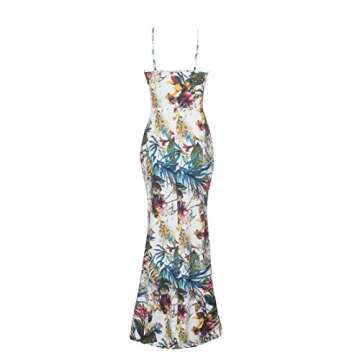 SheKiss Women's Floral Low-Cut Dresses Tie Front Beach Cover Up Sundress White