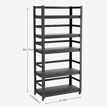 MOLYHOM Heavy Duty Garage Shelving with Wheels, Adjustable Metal Storage Units