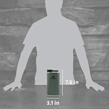 Stanley Classic Flask 8oz, Never-Lose Cap & Leak-Proof