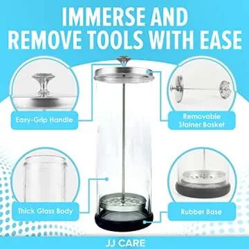 JJ CARE 35oz Disinfectant Jar - Durable Salon Sanitizer