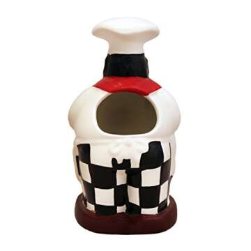 ACK Fat Chef Hand Painted Ceramic Utensil Jar, Utensil Holder, Utensil Crock, Modern Kitchen Decor, ...