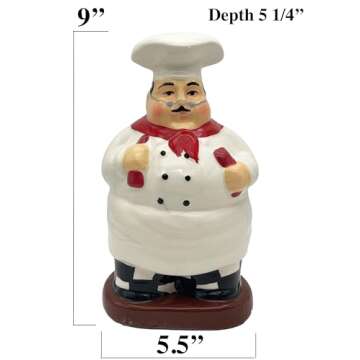 ACK Fat Chef Hand Painted Ceramic Utensil Jar, Utensil Holder, Utensil Crock, Modern Kitchen Decor, Kitchen Storage for for Spoon, Ladle, Spatula and More