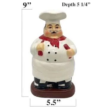 ACK Fat Chef Hand Painted Ceramic Utensil Jar, Utensil Holder, Utensil Crock, Modern Kitchen Decor, Kitchen Storage for for Spoon, Ladle, Spatula and More