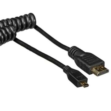 Atomos 30cm Coiled Micro HDMI to Full HDMI Cable - Extends to 17.72"