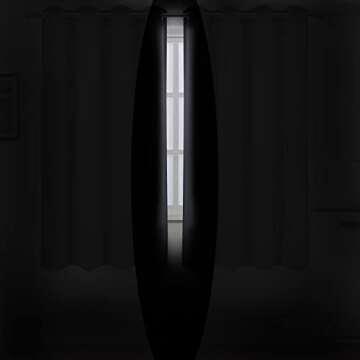 LEMOMO Black Thermal Blackout Curtains/52 x 72 Inch/Set of 2 Panels Room Darkening Curtains for Bedroom
