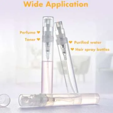 Chiallco Mini Perfume Sample Bottles, 10 Pack 5 ml Plastic Small Perfume Spray Bottle, Fine Mist, Portable Perfume Travel Refillable Bottle, 2025 Upgraded atomizer sprayer for perfume, Clear