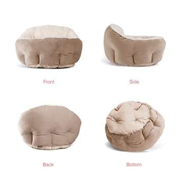 Best Friends by Sheri OrthoComfort Deep Dish Cuddler Ilan Microfiber Cat and Dog Bed, Wheat, Standard