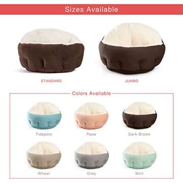 Best Friends by Sheri OrthoComfort Deep Dish Cuddler Ilan Microfiber Cat and Dog Bed, Wheat, Standard
