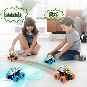 LODBY Dinosaur Trucks Toys Friction Powered for Kids Ages 3-5