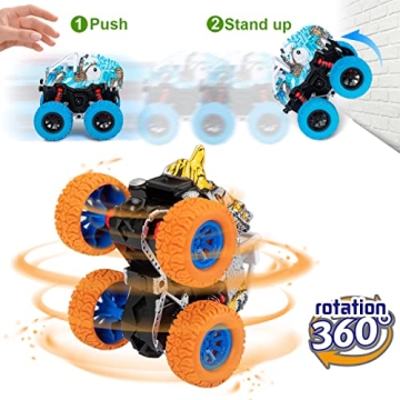 LODBY Dinosaur Trucks Toys Friction Powered for Kids Ages 3-5