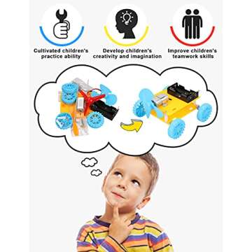 Poraxy 5 Set STEM Science Kits for Kids Ages 8-12, Robotics Model Car, Toys for Ages 8-13, Building ...