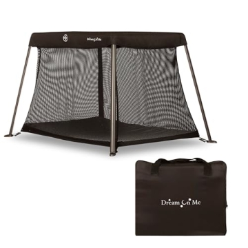 Dream On Me Travel Light Playard In Black, Lightweight, Portable And Easy To Carry Baby Playard, Ind...