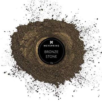 MEYSPRING Bronze Stone Epoxy Resin Color Pigment - Versatile 50g Mica Powder for Stunning Art and Co...