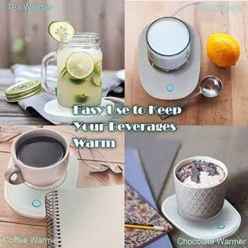 Coffee Mug Warmer for Desk with Auto Shut Off, Keep Temperature Up to 131℉/ 55℃ Safely Use for Office/Home to Warm Coffee Tea Milk Candle Heating Wax
