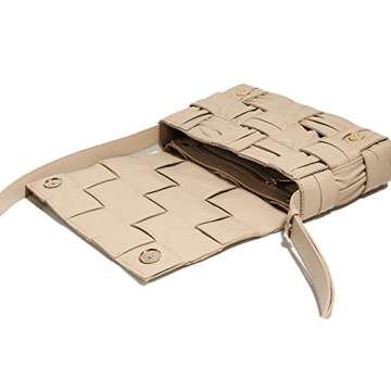 ELDA Woven Crossbody Bag for Women Cassette Bag Cloud Purse Fashion Ruched Bags Handmade Padded Handbag