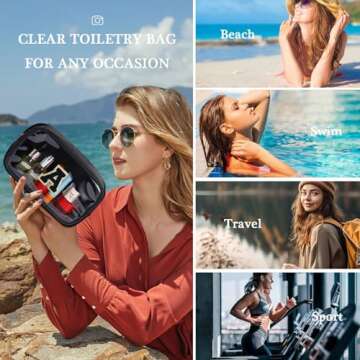 YOOLIFE Travel Clear Makeup Bag - Personalized Waterproof Cosmetic Organizer for Women