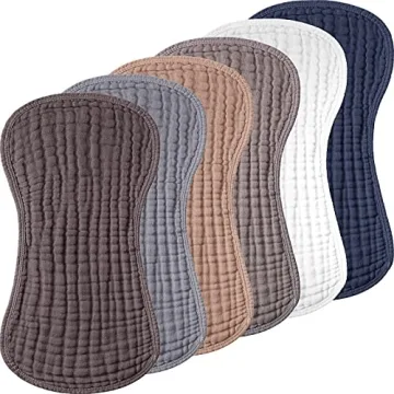 Frienda Muslin Burp Cloths 6 Pack - 20x9 Extra Absorbent Baby Cloths