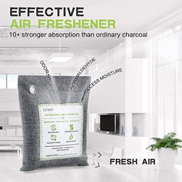 CLEVAST Bamboo Charcoal Odor Eliminator Bags for Fresh Air