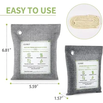CLEVAST Bamboo Charcoal Odor Eliminator Bags for Fresh Air