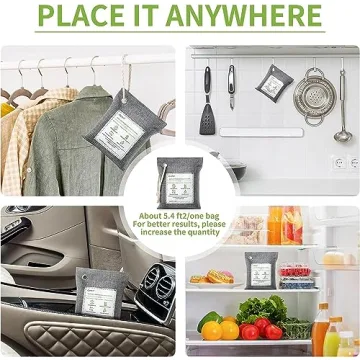 CLEVAST Bamboo Charcoal Odor Eliminator Bags for Fresh Air