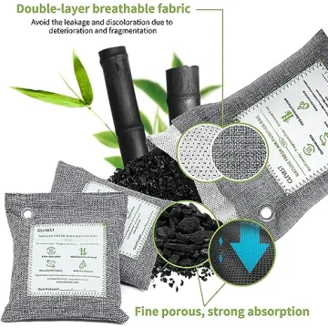 CLEVAST Bamboo Charcoal Odor Eliminator Bags for Fresh Air