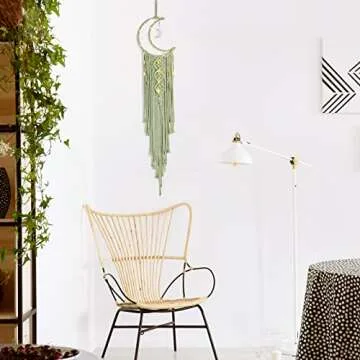 Macrame Moon Dream Catcher for Girls and Adults
