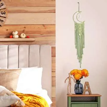 Macrame Moon Dream Catcher for Girls and Adults