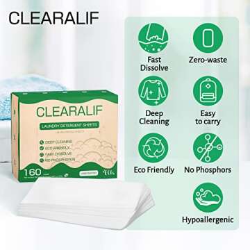 CLEARALIF Laundry Detergent Sheets, Eco-Friendly & Unscented