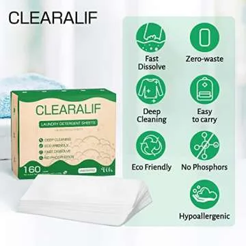 CLEARALIF Laundry Detergent Sheets, Eco-Friendly & Unscented