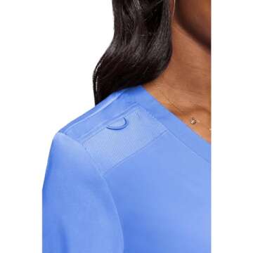 Med Couture Women's V-Neck Scrub Top in Ciel