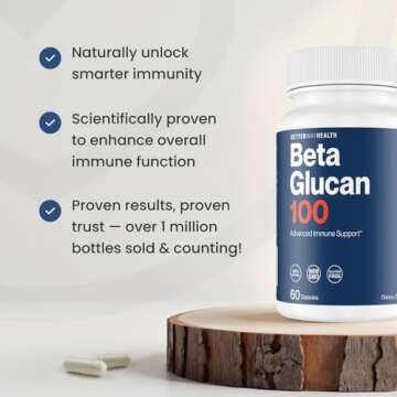 Better Way Health Advanced Immune Support Supplement with Highly Purified Beta Glucan 100 - Immune System Booster - 100mg 60 Caps (Pack of 1)