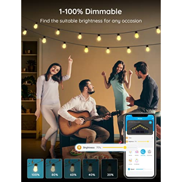 Govee Smart Outdoor String Lights Dimmable Waterproof Alexa