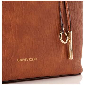 Calvin Klein Gabrianna Novelty North/South Key Item Tote, Caramel