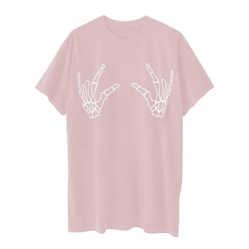 Avanova Women's Skull Graphic Print Oversized Tee