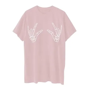 Avanova Women's Skull Graphic Print Oversized Tee